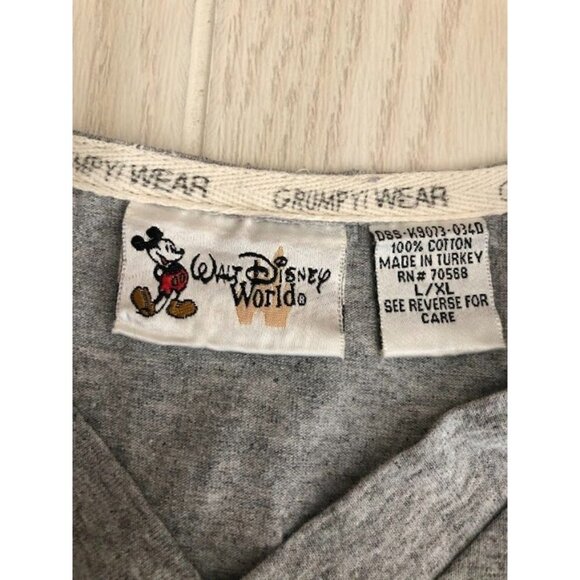 Vintage Walt Disney World Women's Gray T-Shirt Grumpy Wear L/XL Collectible - Picture 5 of 9